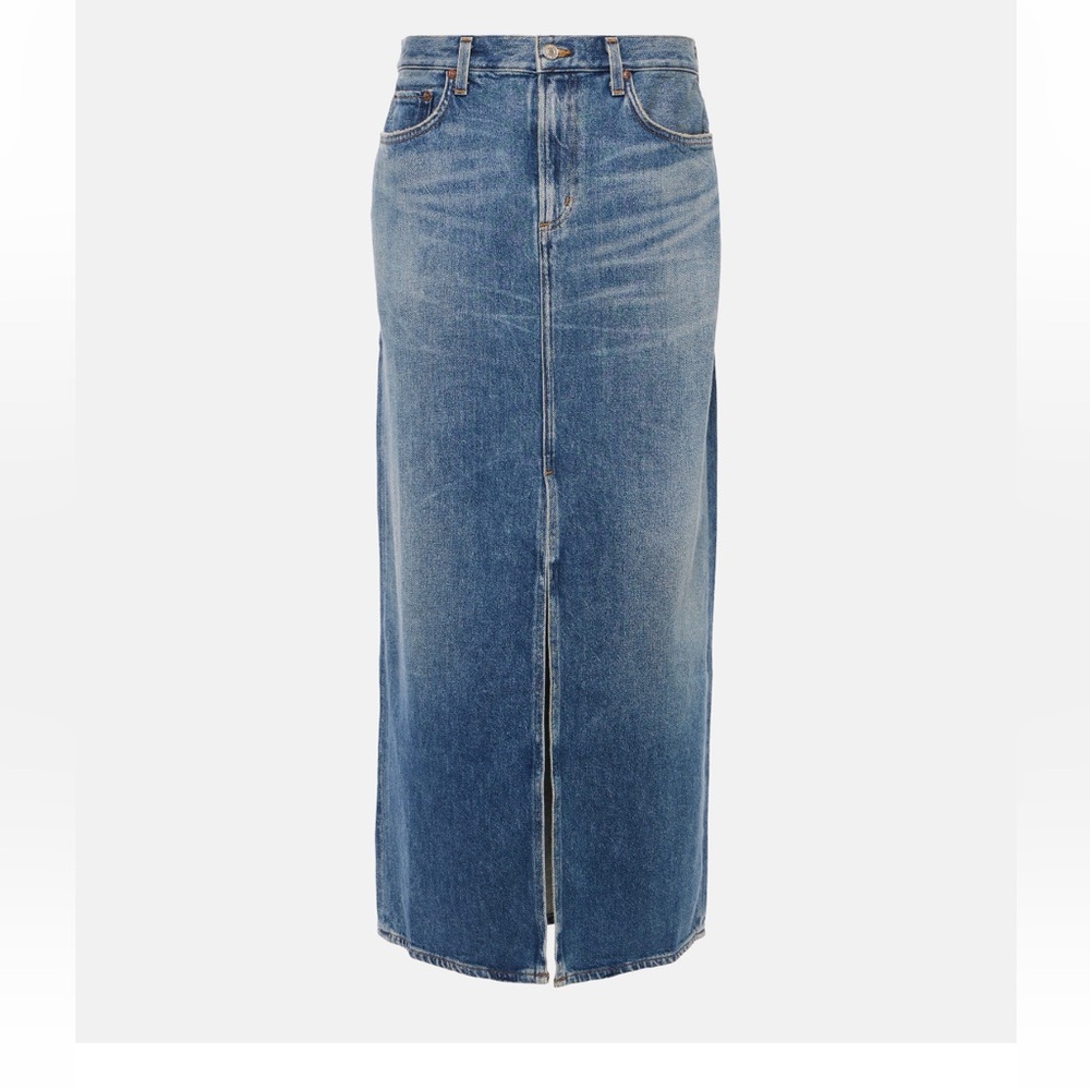 Blue Denim Maxi Skirt